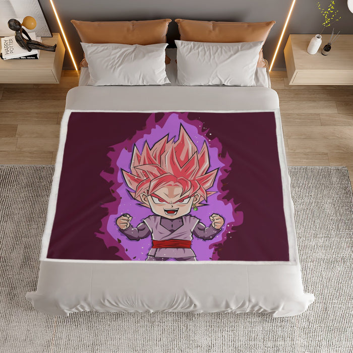 DBZ Goku Black Zamasu Rose Super Saiyan Cute Chibi Design Household Warm Blanket