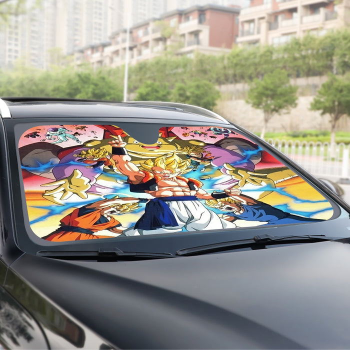 DBZ Goku Vegeta Fusion Saiyan Gogeta Colorful Design Streetwear Windshield Sunshade