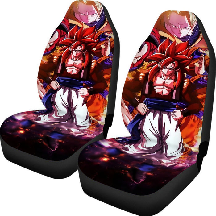 DBZ Gogeta Goku Vegeta Super Saiyan Powerful Lightning Thunder Design Car Seat Cover