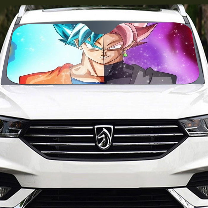 DBZ Goku SSGSS Black Rose Super Saiyan Portraits Dope Windshield Sunshade