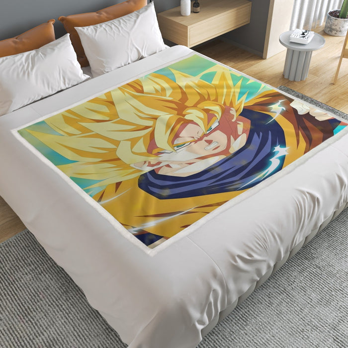 Dragon Ball Goku Super Saiyan Hero Thunder Design Street Style Household Warm Blanket