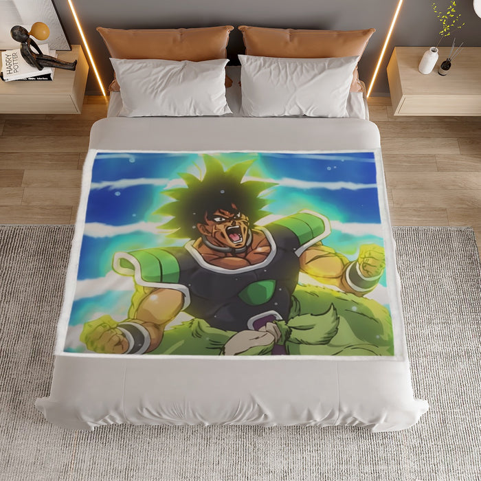 Dragon Ball Z Broly Wearing His Control Mechanism Household Warm Blanket