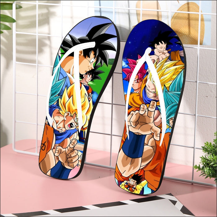 DBZ Goku Saiyan God Blue SSGSS Whis Symbol Cool Design Flip Flops