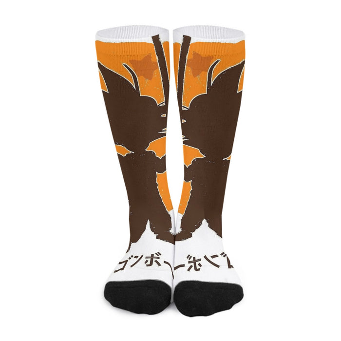 Dragon Ball Z Kid Goku Shadow Logo White  Socks