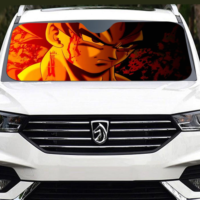 Dragon Ball Z Pissed Serious Son Goku Dope Orange Windshield Sunshade