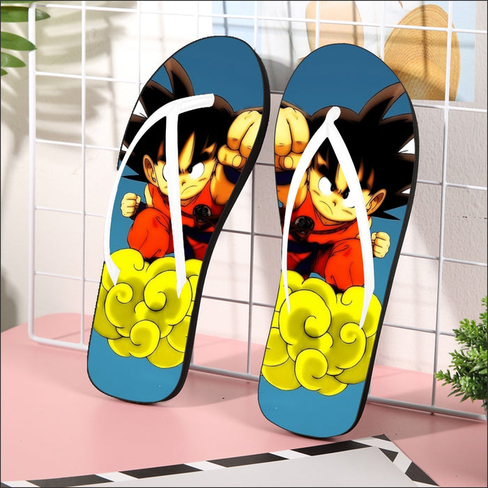 Young Goku Kid Flying Cloud Fight 3D Dragonball Flip Flops