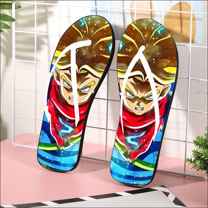 DBZ Rage Super Saiyan Trunks Portrait Unique Style Flip Flops