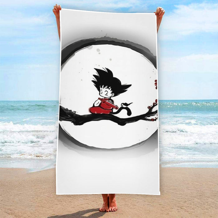 Young Goku Tee  Beach Towel