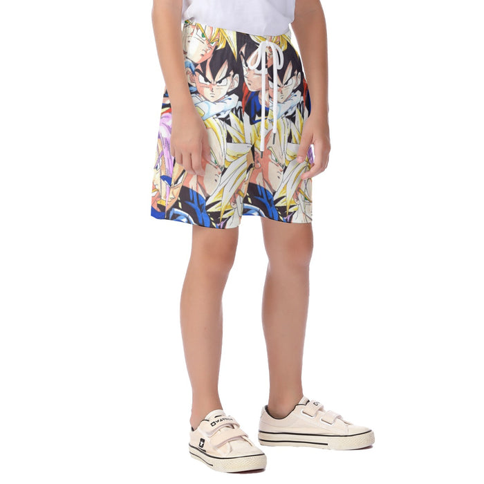 Dragon Ball Goku Vegeta Trunks Gohan Super Saiyan Cool Trending Design Kid's Beach Shorts