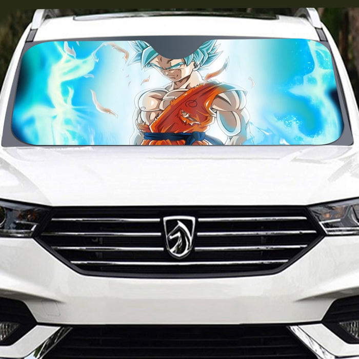 Dragon Ball Serious Super Saiyan Goku 2 Blue Epic Aura Windshield Sunshade