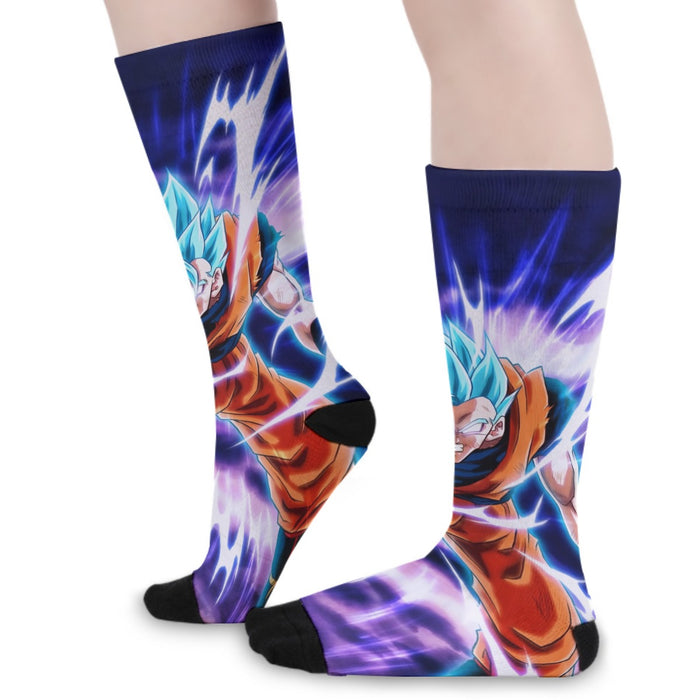 Dragon Ball Goku Blue Super Saiyan Epic Rage Casual Socks