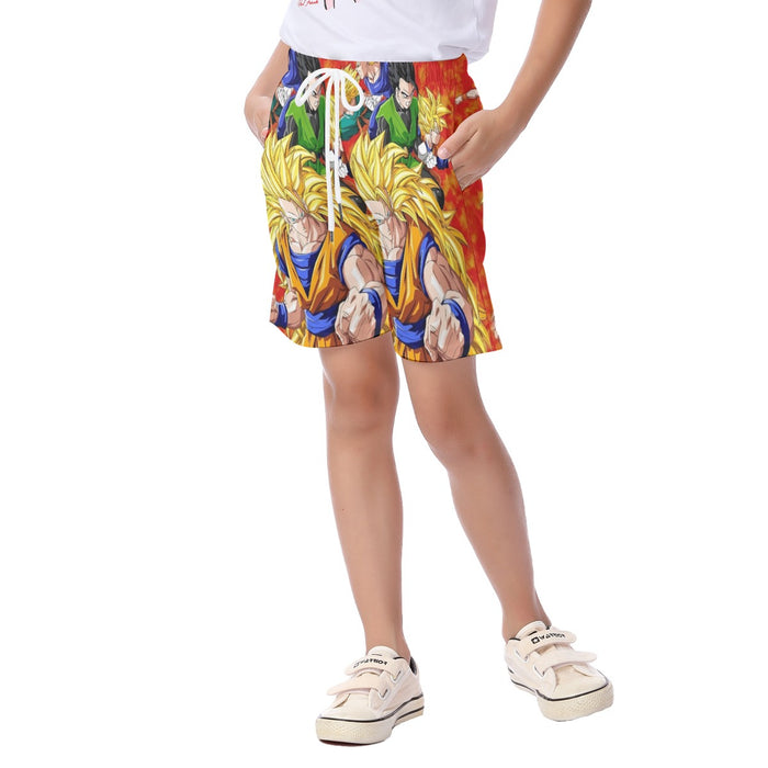 Dragon Ball Goku Super Saiyan 3 Vegeta Gohan Trending Design  Kid's Beach Shorts