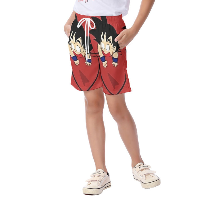 Dragon Ball Cute Goku Kid Pocket Simple Design Streetwear Kid's Beach Shorts