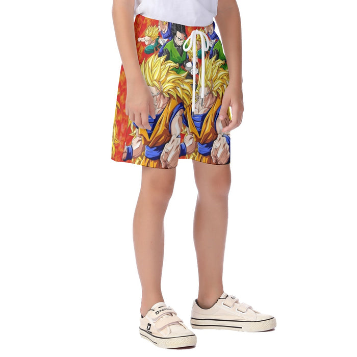 Dragon Ball Goku Super Saiyan 3 Vegeta Gohan Trending Design  Kid's Beach Shorts