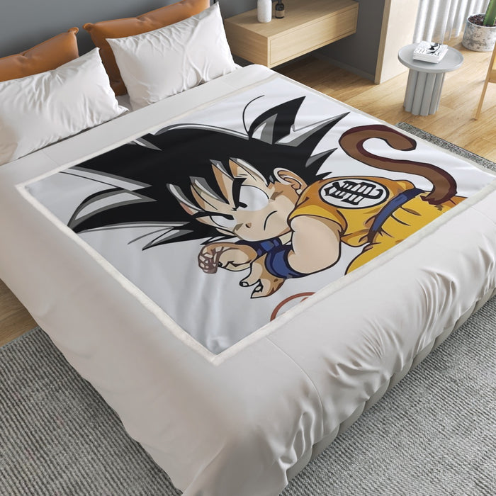 Cute Kid Goku Yellow Clothing Dragon Ball Z Household Warm Blanket