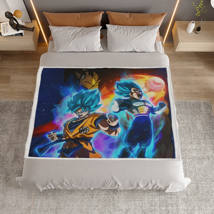 DBZ Legendary Broly Son Goku Vegeta Super Saiyan Blue Household Warm Blanket