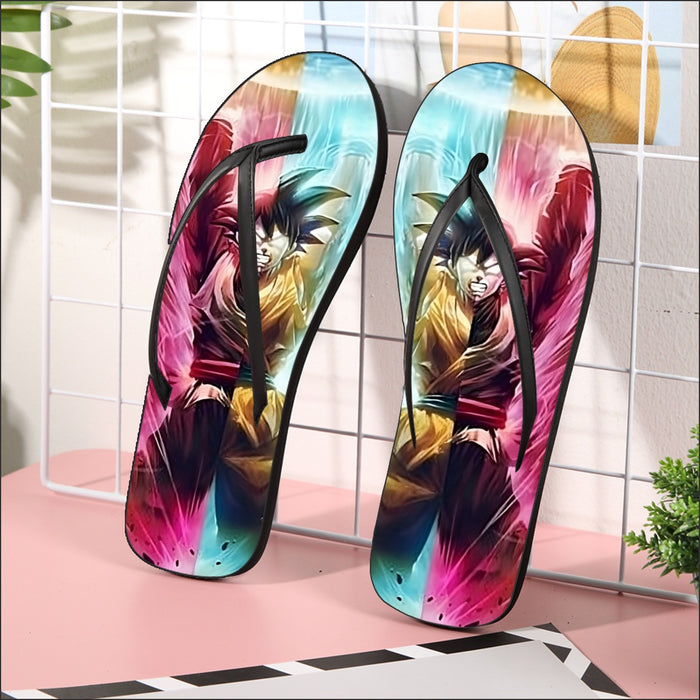 Dragon Ball Super Black Goku SSGSS Goku Spirit Bomb Flip Flops