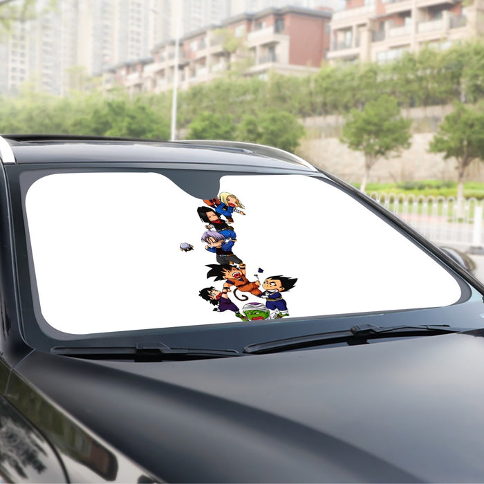 Dragon Ball Z Cute Adorable Chibi DBZ Characters White Windshield Sunshade