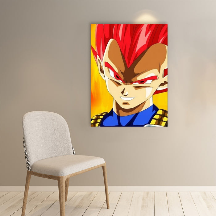 Dragon Ball Vegeta Super Saiyan Red God Vibrant Print Paper poster