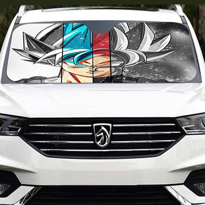 Dragon Ball Super All Super Saiyan Goku Forms Windshield Sunshade