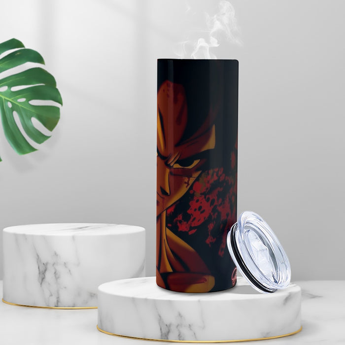 Dragon Ball Z Pissed Serious Son Goku Dope Orange Tumbler with twinkle surface