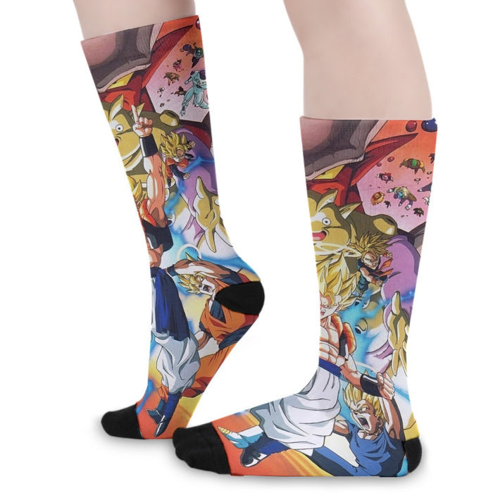 DBZ Goku Vegeta Fusion Saiyan Gogeta Colorful Design Streetwear Socks