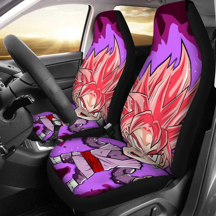 DBZ Goku Black Zamasu Rose Super Saiyan Cute Chibi Design Car Seat Cover