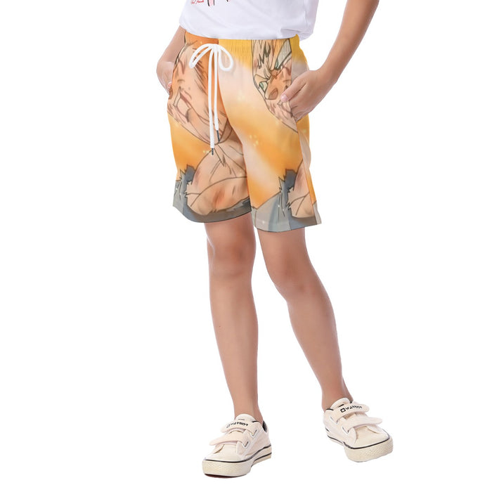 Majin Vegeta Sacrifice Battle Super Saiyan Extraordinary 3D Kid's Beach Shorts