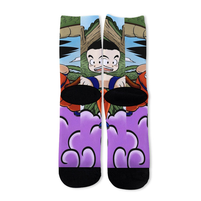 Dragon Ball  Kid Goku Flying With Shenron Socks