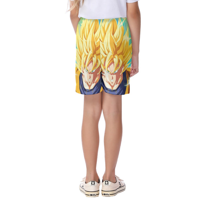 Dragon Ball Goku Super Saiyan Hero Thunder Design Street Style Kid's Beach Shorts