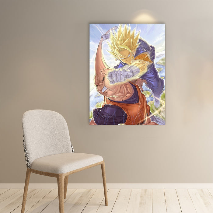 Dragon Ball Z Vegito Punching Super Buu Paper poster