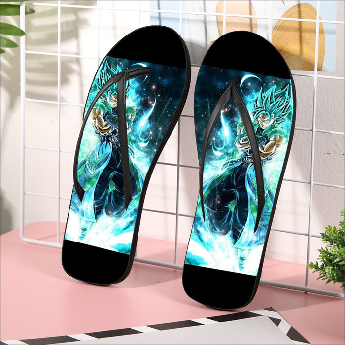 Dragon Ball Gogito 2 Blue Super Saiyan Kaioken Cool Flip Flops