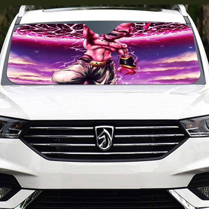 DBZ Kid Buu Super Villain Giant Ki Blast Realistic Design Windshield Sunshade