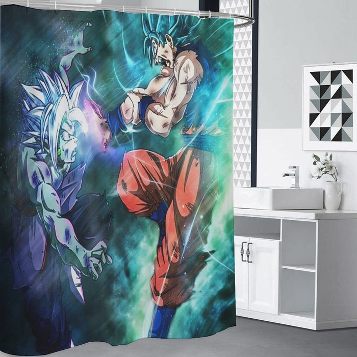 Dragon Ball Fused Zamasu Goku Blue Super Saiyan Epic Shower Curtains