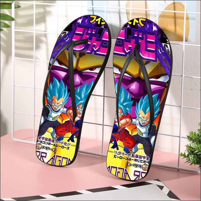 Golden Frieza Super Saiyan God Goku Vegeta Blue Hair 3D Flip Flops