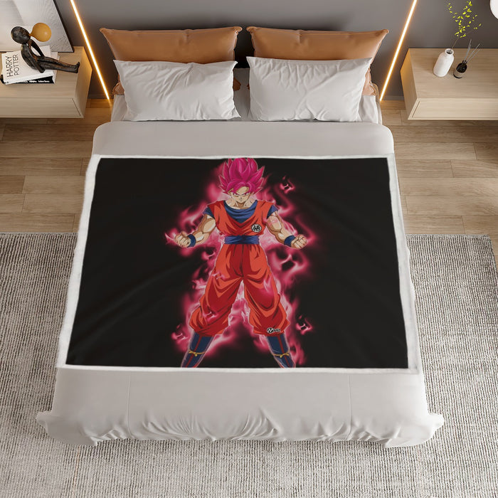 Dragon Ball Super Son Goku Red Kaioken Ultra Instinct Household Warm Blanket