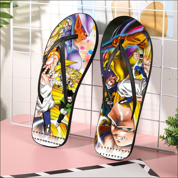 Dragon Ball Super Gogeta Super Saiyan Fusion Streetwear Design Flip Flops DBZ Store