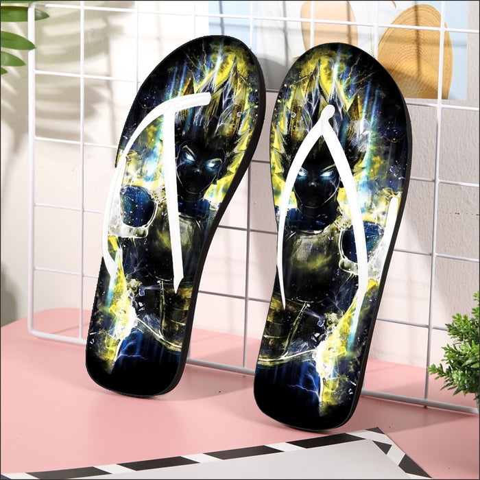 Dragon Ball Z Super Saiyan Vegeta Yellow Aura Epic Flip Flops