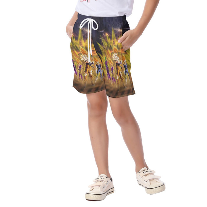 Piccolo Goku And Vegeta Dragon Ball Z Kid's Beach Shorts