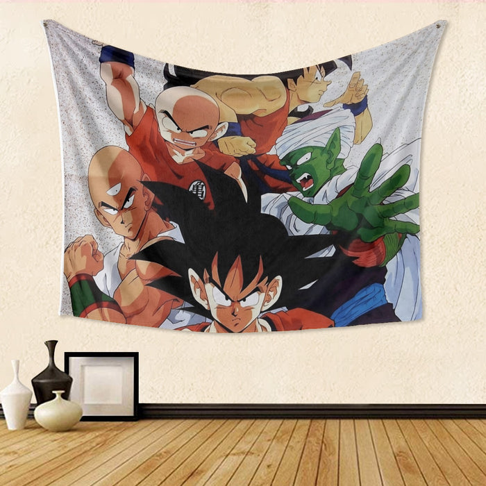 Dragon Ball Goku Piccolo Krillin Heroes Group Awesome Design Tapestry