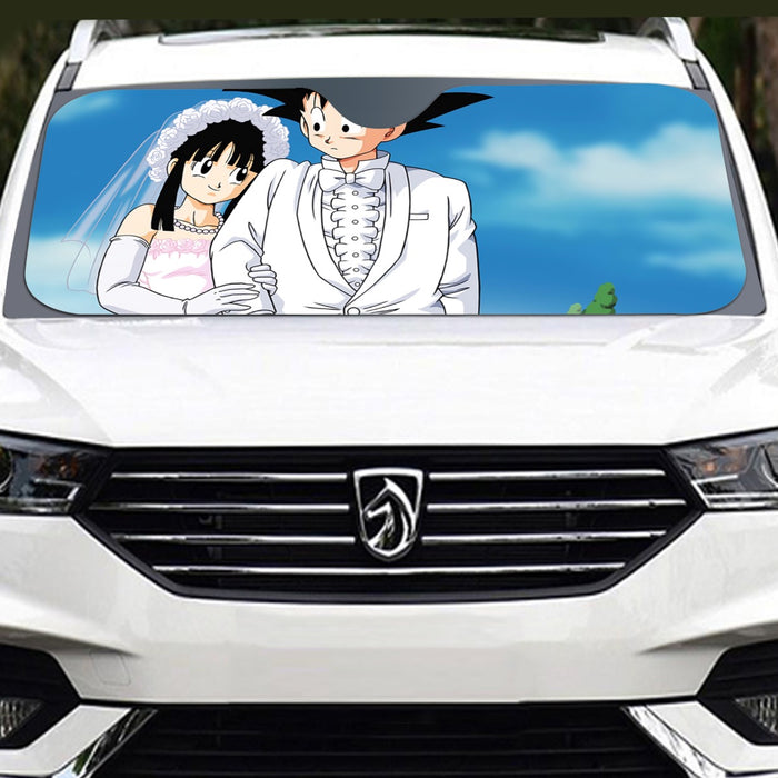 Dragon Ball Z Son Goku Newly Wed Couple Windshield Sunshade