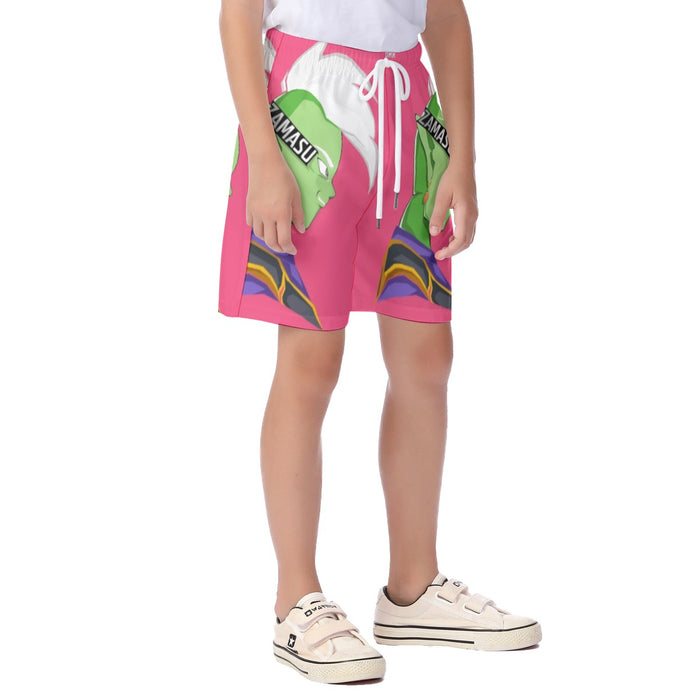 Dragon Ball Super Cool Grin Zamasu Potara Earring Pink  Kid's Beach Shorts