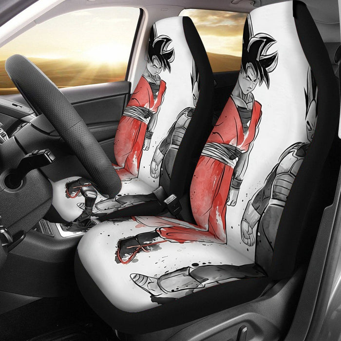 Watercolor Goku And Vegeta Posing Dragon Ball Z Car Seat Cover