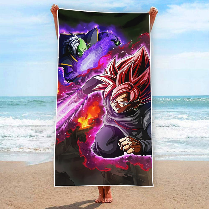 DBZ Goku Black Zamasu Super Saiyan Rose Dope Vibe Beach Towel