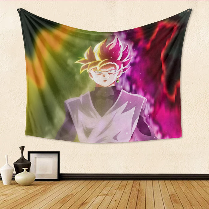 Dragon Ball Super Saiyan Black Goku Rose 2 Epic Style Tapestry