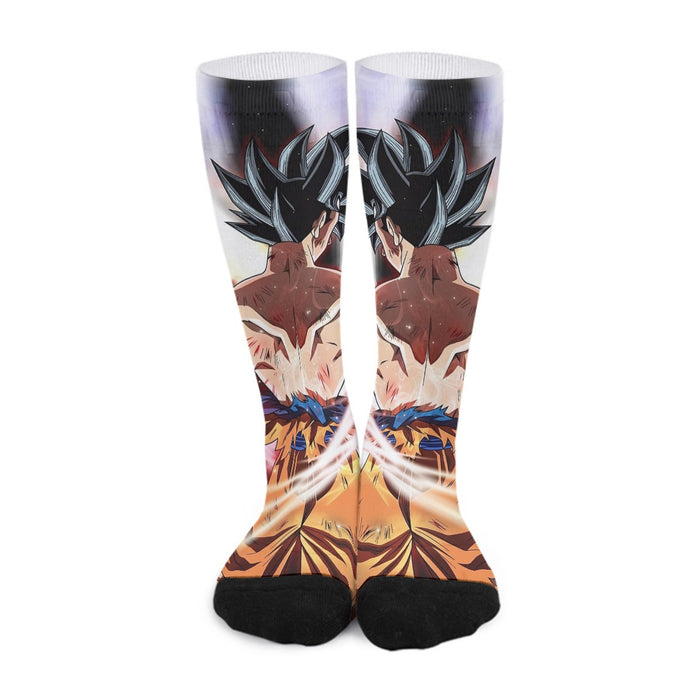 Dragon Ball Goku Damaged Battle Muscular Powerful Aura Socks