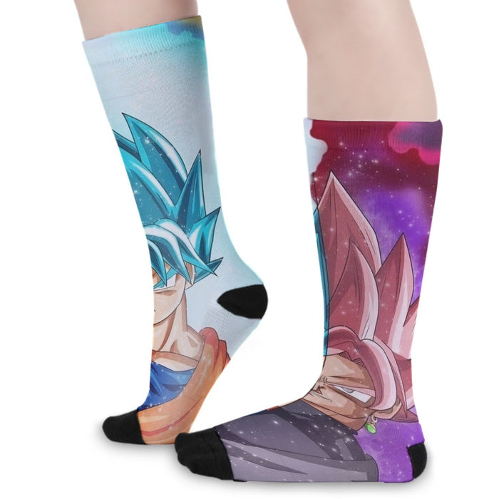 DBZ Goku SSGSS Black Rose Super Saiyan Portraits Dope  Socks