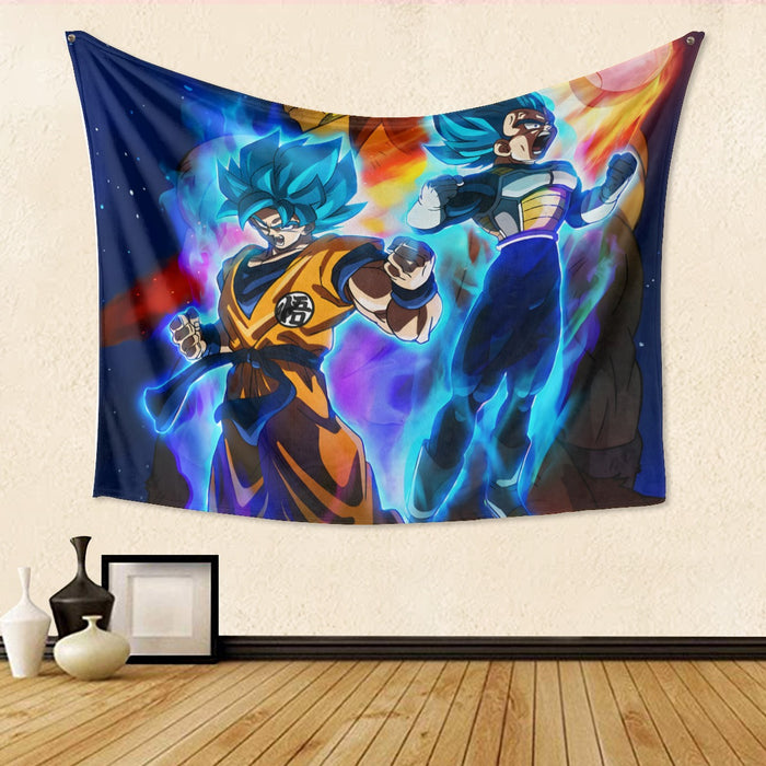 DBZ Legendary Broly Son Goku Vegeta Super Saiyan Blue Tapestry