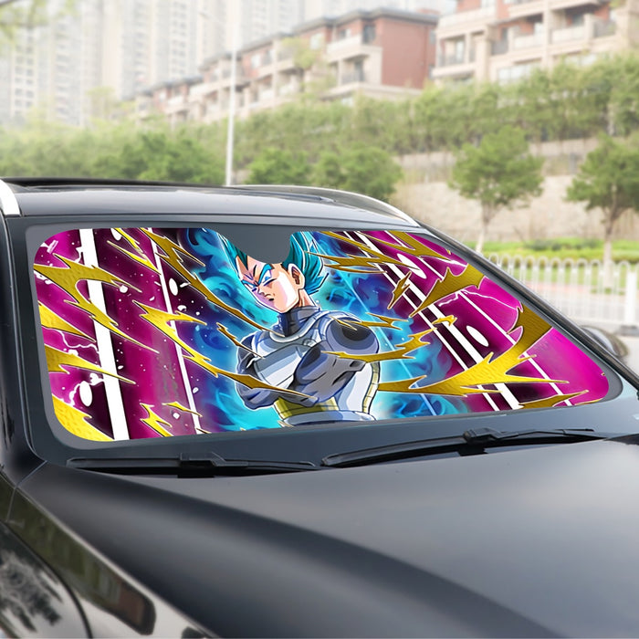 Dragon Ball Vegeta Super Saiyan God Blue SSGSS Aura Power Dope Design Windshield Sunshade