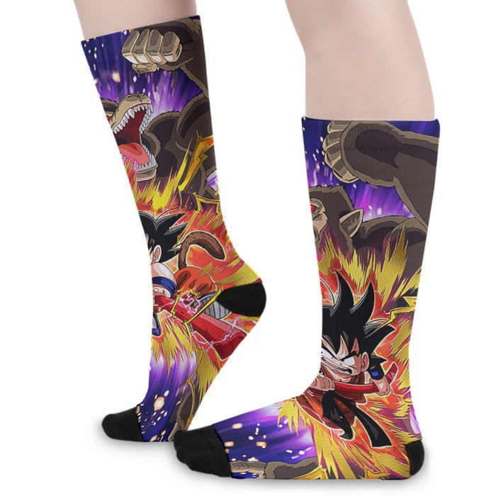 Great Ape Monkey Warrior Angry Kid Goku Fighting 3D Socks